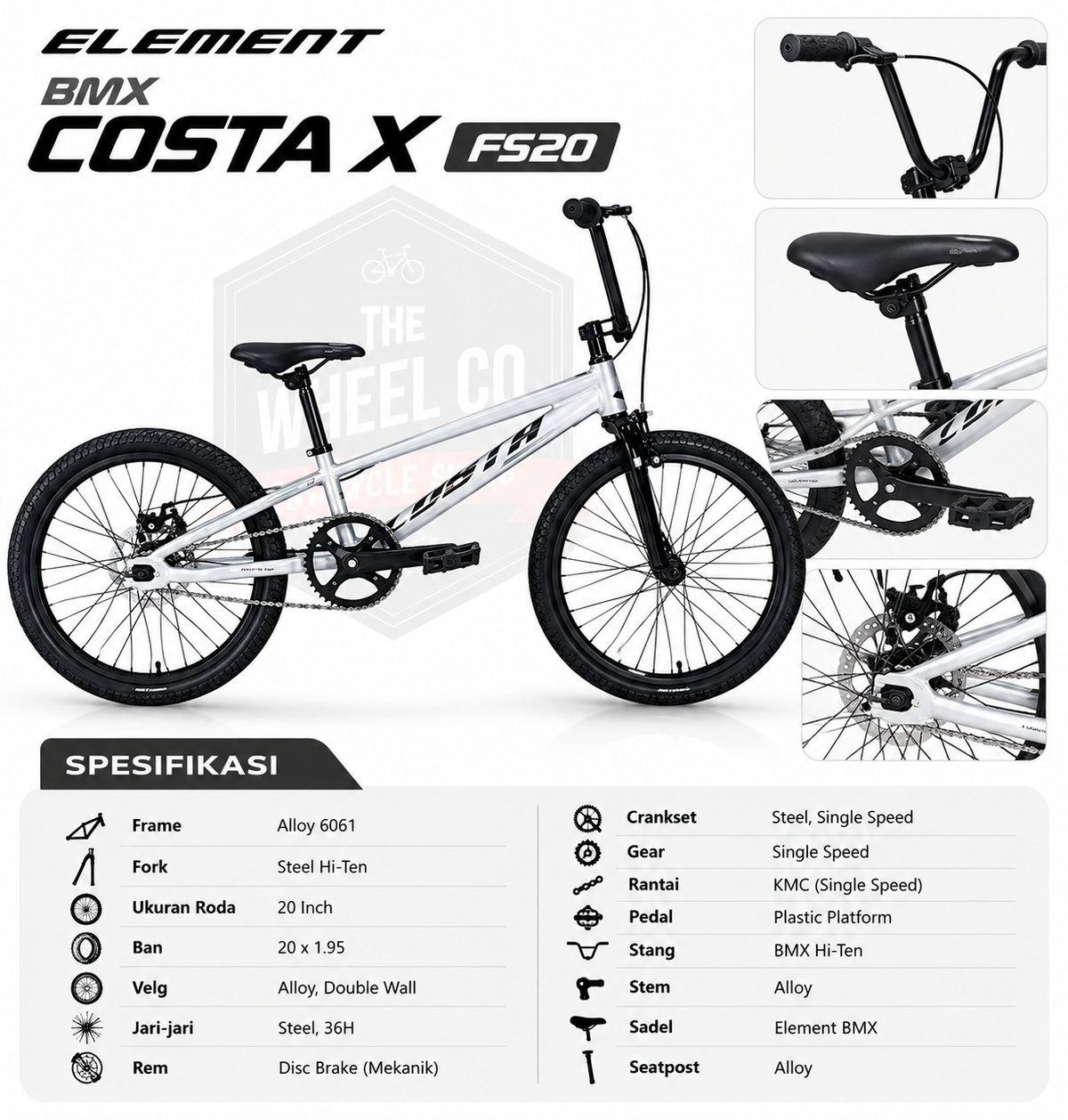 ELEMENT BMX COSTA X FS20 SILVER