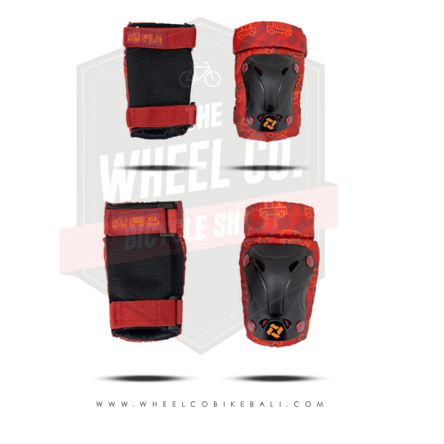 Elbow & Knee Set Kids Car Red