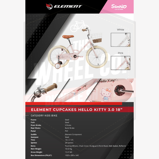 Element Cupcakes Girls Mini Bike - Sweet Design for Young Riders (12", 16", 18")