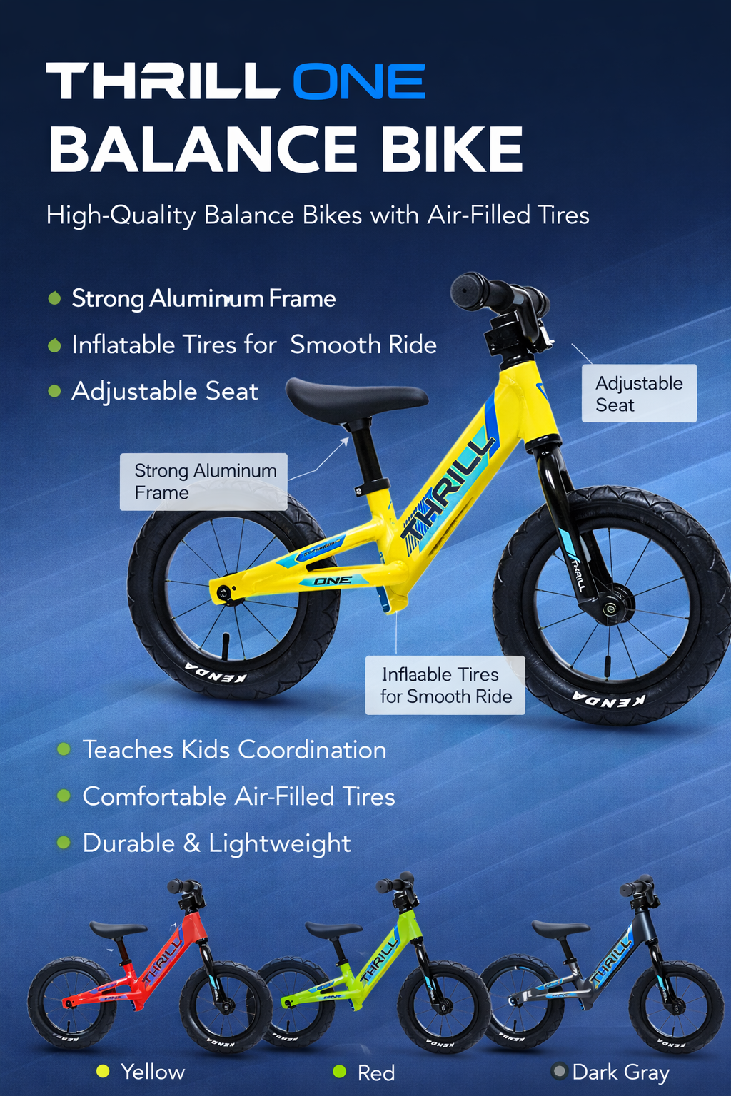 Thrill Push Bike One Aluminum - Kids Balance Bike