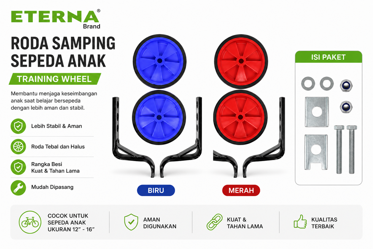 Roda Samping Sepeda Anak Eterna 12" - 16"