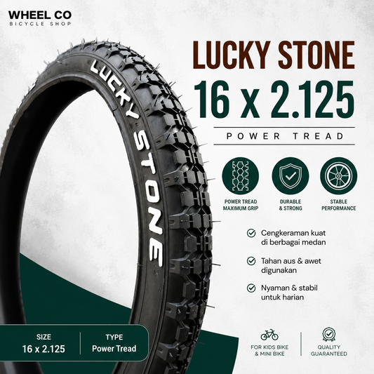 Lucky Stone Ban Luar Tire 16 x 2.125 wired