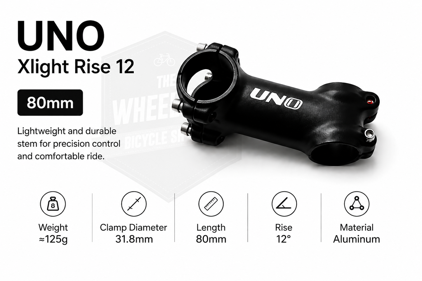 UNO Stem sepeda oversize alloy hitam 12 derajat