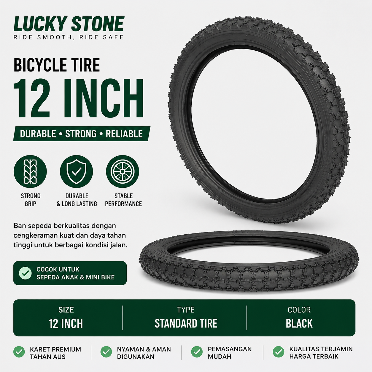 Lucky Stone Tire ban luar 12 anak