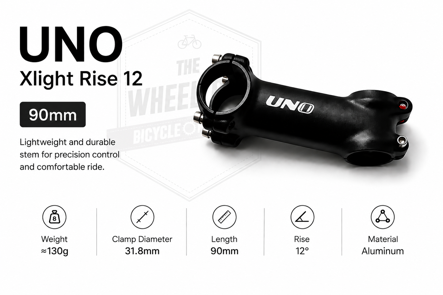 UNO Stem sepeda oversize alloy hitam 12 derajat