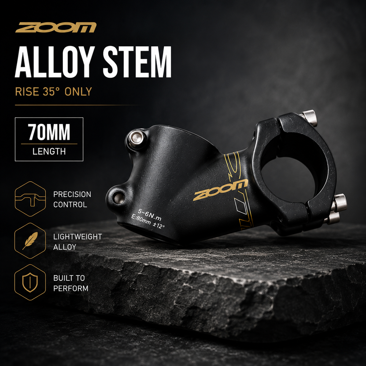 ZOOM stem sepeda oversize rise 35 derajat
