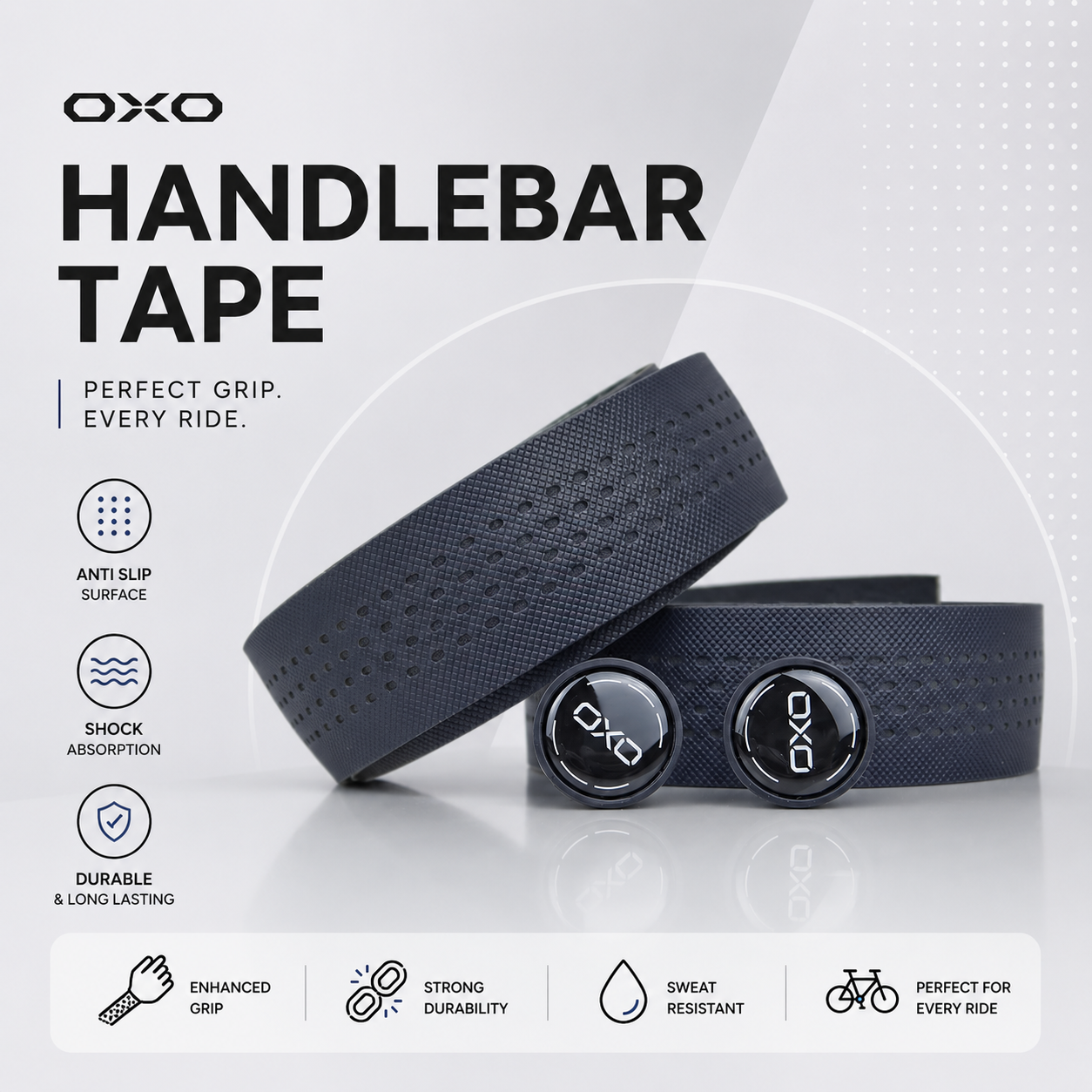 Bartape OXO 9109 Multi colour PU, EVA Padding, End Plug/Cap Plastic