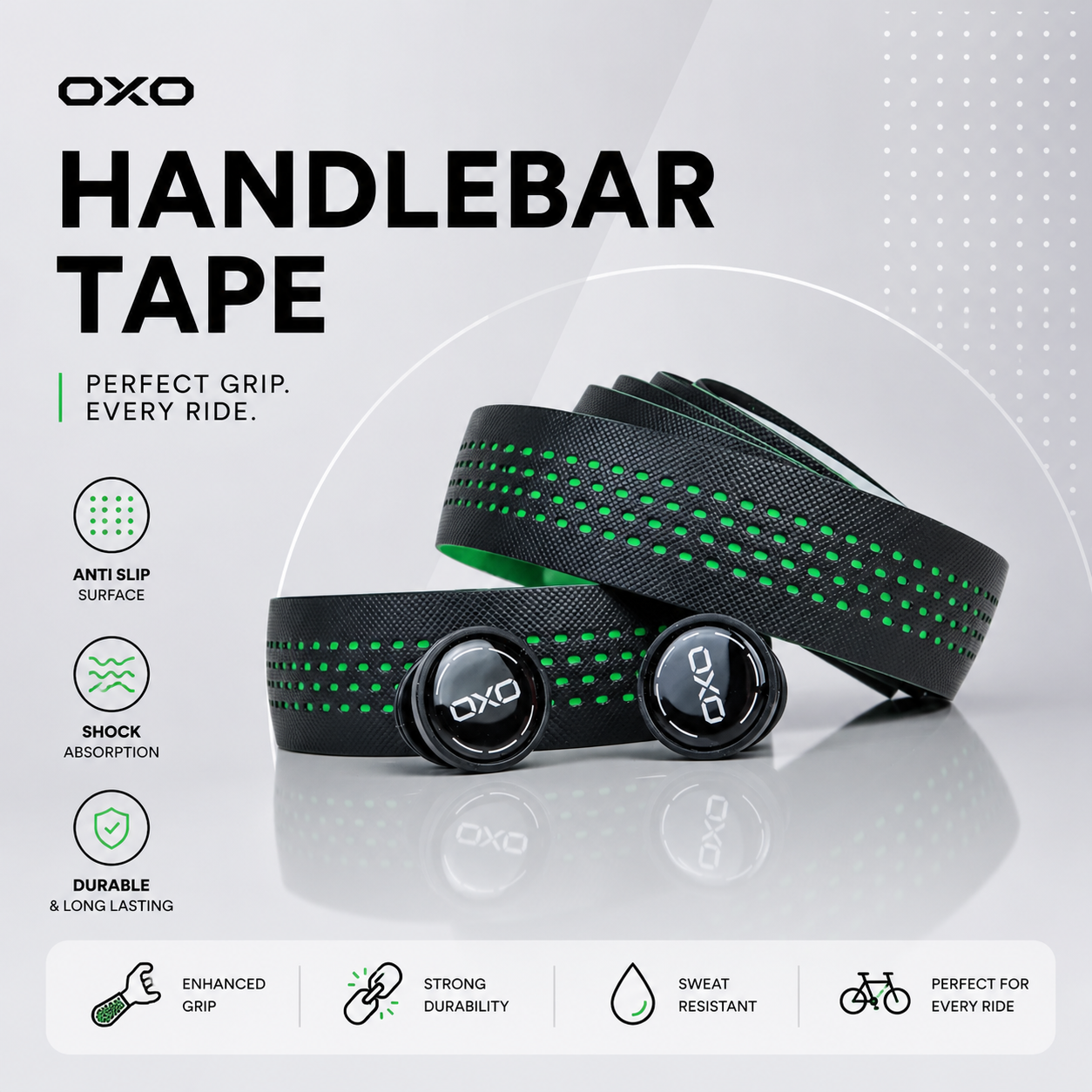 Bartape OXO 9109 Multi colour PU, EVA Padding, End Plug/Cap Plastic