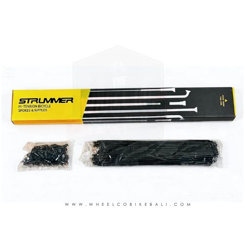 Strummer Stainless Steel Bike Spokes SCS 304 14G x 285mm - Black