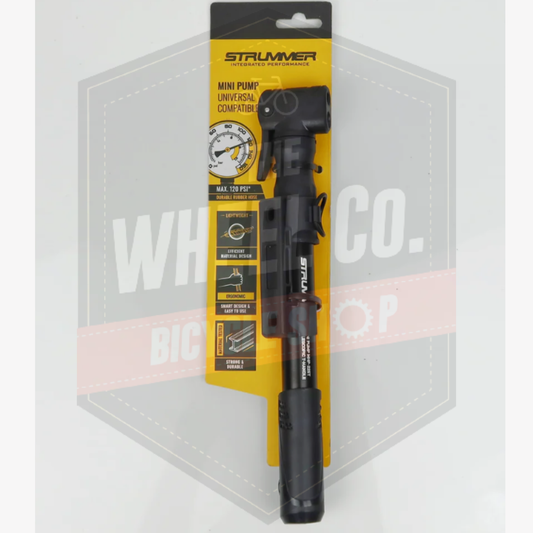 Strummer Mini Pump MHP-225T Alloy Telescopic T-Handle Black - Portable Bike Pump