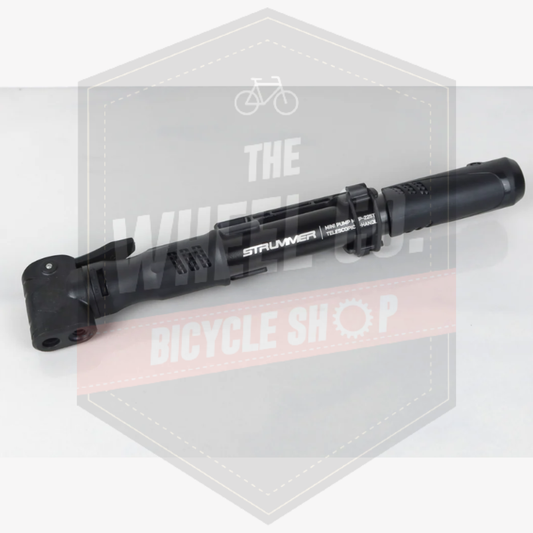 Strummer Mini Pump MHP-225T Alloy Telescopic T-Handle Black - Portable Bike Pump