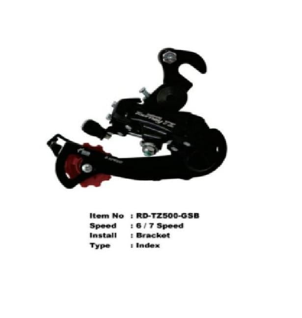Shimano Tourney TZ500 Rear Derailleur 6/7-Speed with Adapter & Bracket - Bike Derailleur