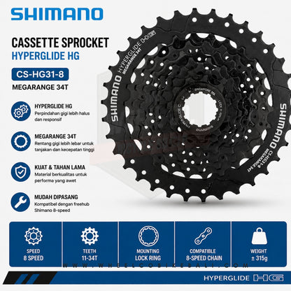 Shimano Sprocket Altus HG 31 8 speed 11-34T