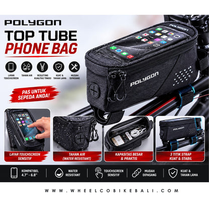 Polygon Top Tube Bag With Phone Display – 1L