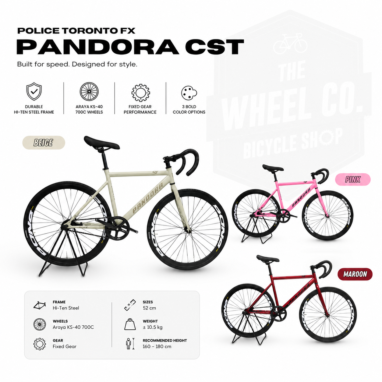 Police Toronto Fixie FX Pandora CST - Size M (480mm)