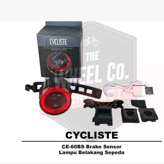 Cycliste Rear Light CE-60BS with Brake Sensor Red - Smart Bike Tail Light
