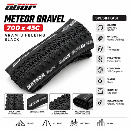 BAN LUAR OBOR Meteor Gravel 700x45C